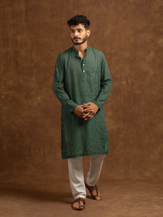 Rabindra Hand Woven Cotton Men's Kurta