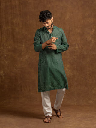 Rabindra Hand Woven Cotton Men's Kurta