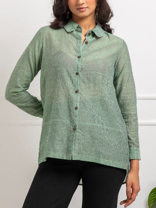 Asha Hand Woven Cotton Check Shirt