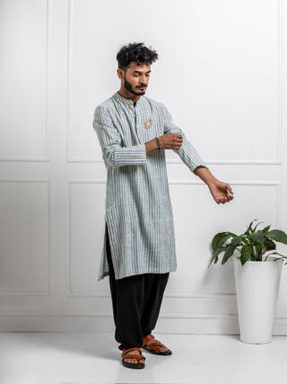 Madhav Hands Spun Hand Woven Cotton Men's Kurta