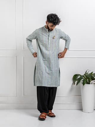 Madhav Hands Spun Hand Woven Cotton Men's Kurta