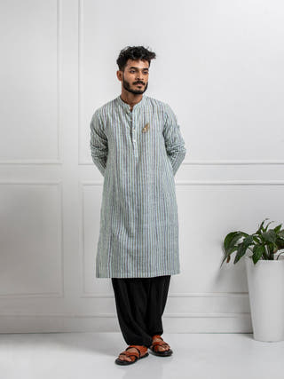 Madhav Hands Spun Hand Woven Cotton Men's Kurta