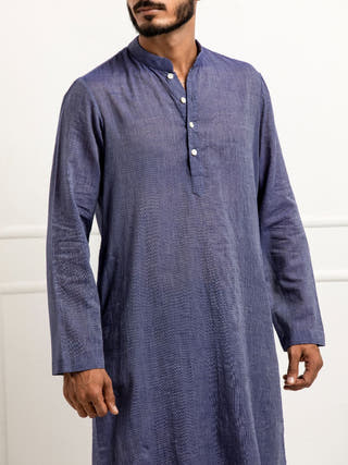 Nilkanta Hand Woven Cotton Men's Kurta