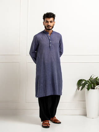 Nilkanta Hand Woven Cotton Men's Kurta