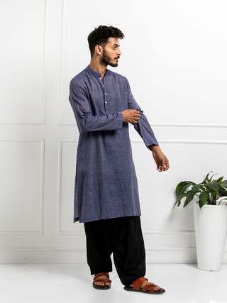 Nilkanta Hand Woven Cotton Men's Kurta