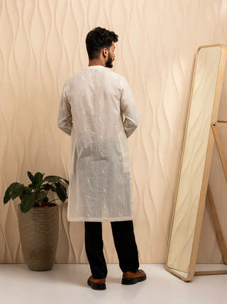 Hand Woven Jamdani Cotton Men's Kurta