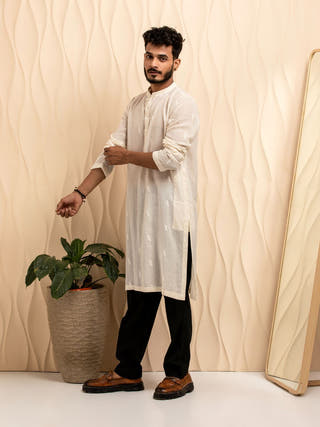 Hand Woven Jamdani Cotton Men's Kurta