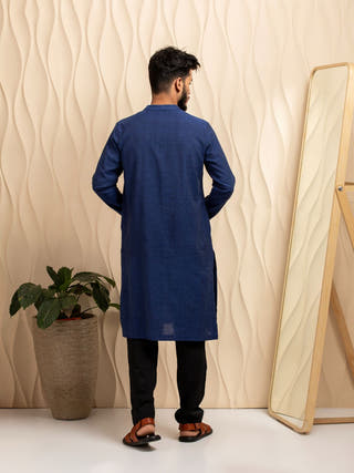 Niladri Hand Woven Cotton Men's Kurta