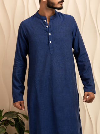 Niladri Hand Woven Cotton Men's Kurta