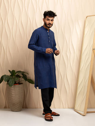 Niladri Hand Woven Cotton Men's Kurta
