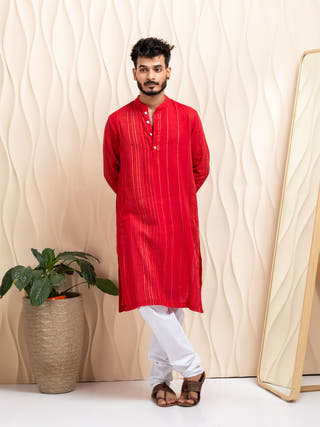 Binoy Hand Woven Cotton Men's Kurta