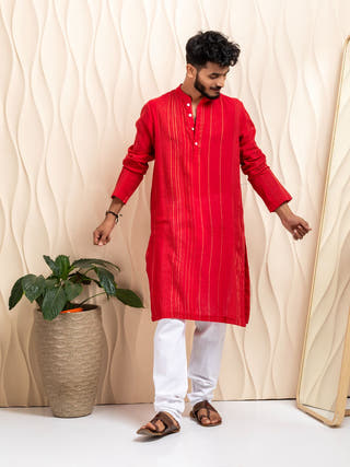 Binoy Hand Woven Cotton Men's Kurta