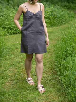 California Slip Dress Charcoal The Terra Tribe