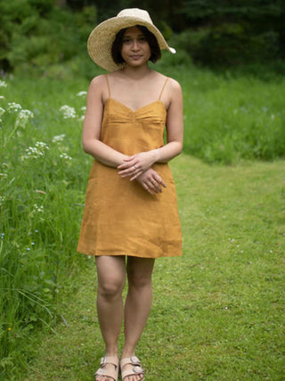 California Slip Dress Mustard The Terra Tribe