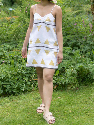 Triangle California Slip Dress Yellow The Terra Tribe