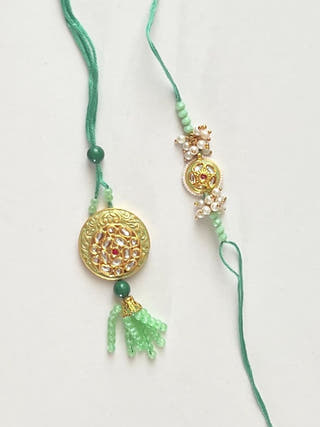 Utsav Kundan Rakhi and Lumba Set