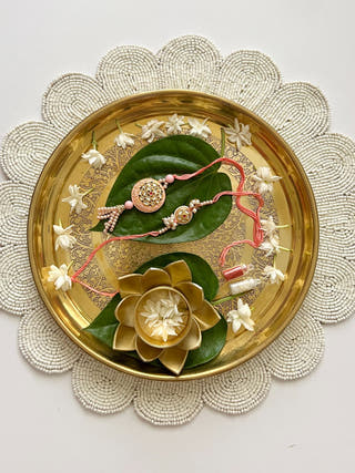 Utsav Kundan Rakhi and Lumba Set