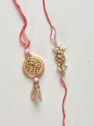 Utsav Kundan Rakhi and Lumba Set