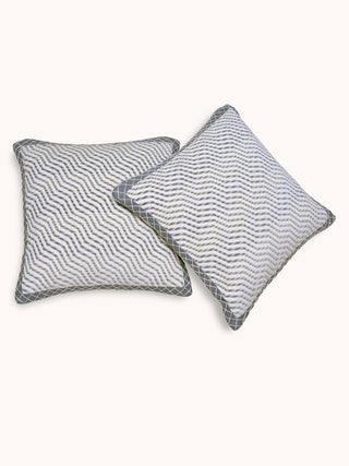 Werifesteria Handwoven Cushion Set Of 2 Pcs White Veaves