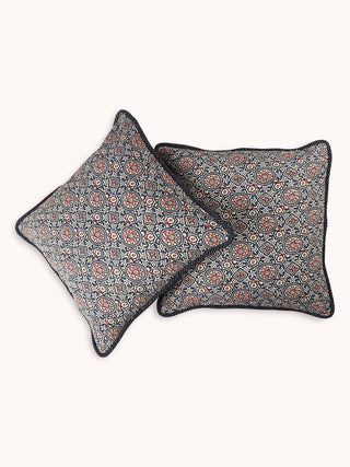 Himari Handwiven Cushions Set Of 2 Pcs Blue Veaves