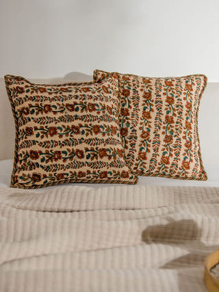 Yua Handwoven Cushions Set Of 2 Pcs Beige Veaves