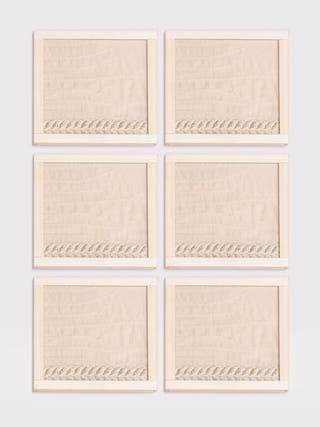 Alabaster Handwoven Coasters Set Of 6 Pcs Beige Veaves