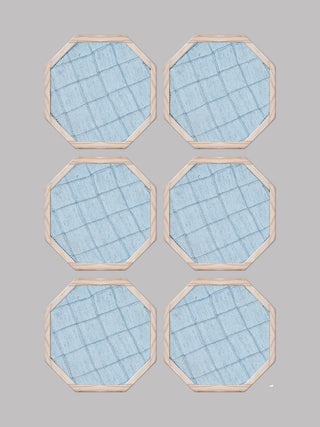 Quellon Handwoven Coasters Set Of 6 Blue Veaves