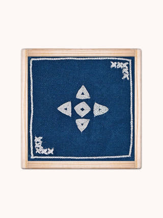 Huenu Handmade Coasters Set Of 6 Pcs Blue Veaves