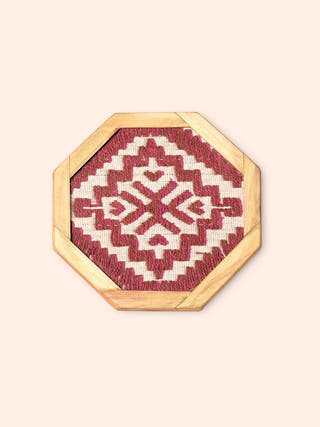 Pluto Handwoven Coasters Set Of 6 Pcs White Veaves