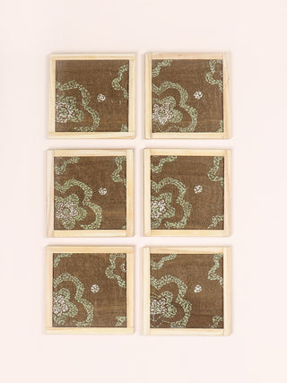 Avalon Handwoven Coasters Set Of 6 Pcs Brown Veaves