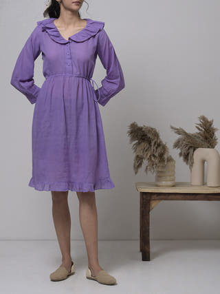 Eshe Handwoven Cotton Dress Purple Veaves