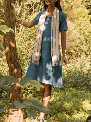 Coruscate Handwoven Dress Blue Veaves