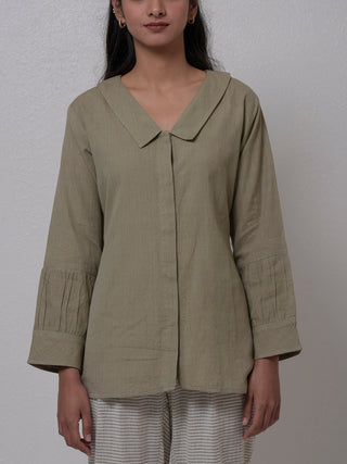 Caimile Handwoven Top Green Veaves