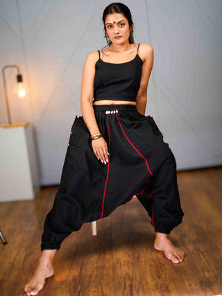 Veer Black Drop Crotch Pant