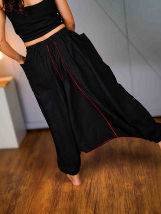 Veer Black Drop Crotch Pant