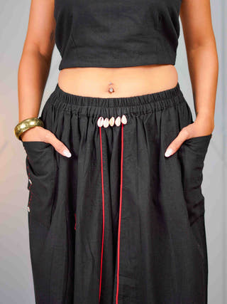 Veer Black Drop Crotch Pant