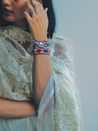 Vintage Rabari Bracelet White Qurcha