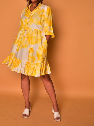 Viva Button-Down Dress Yellow Why So Blue