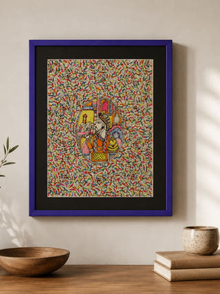 Mughal Queen Hand-painted On Leather Painting Wall Art