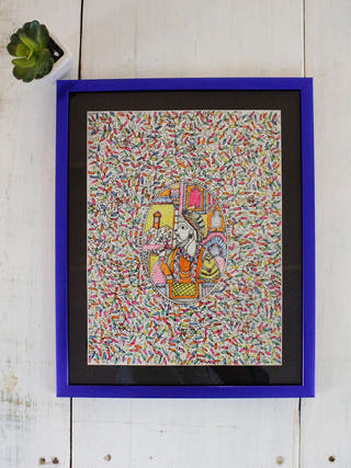 Mughal King Hand-painted On Leather Painting Wall Art