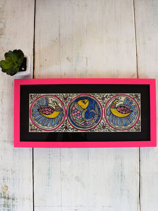 Dancing Peacock Hand-painted On Leather Painting Wall Art