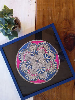 Lotus Sutra Hand-painted On Leather Painting Wall Art