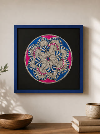 Lotus Sutra Hand-painted On Leather Painting Wall Art