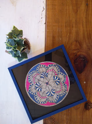 Lotus Sutra Hand-painted On Leather Painting Wall Art