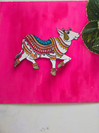 Kaamdhenu Pink Leather Puppet Cutout Wall Art
