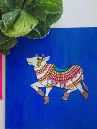 Kaamdhenu Pink Leather Puppet Cutout Wall Art