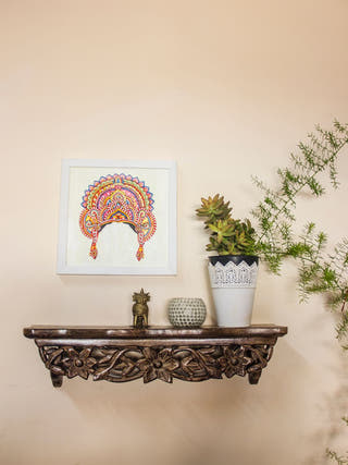Crown Head Leather Puppet Cutout Wall Art