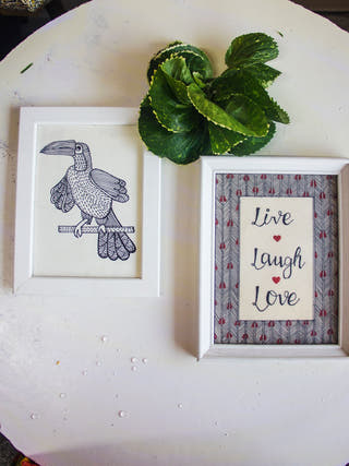 Birdie With A Quote Hand-painted On Leather Painting Wall Art