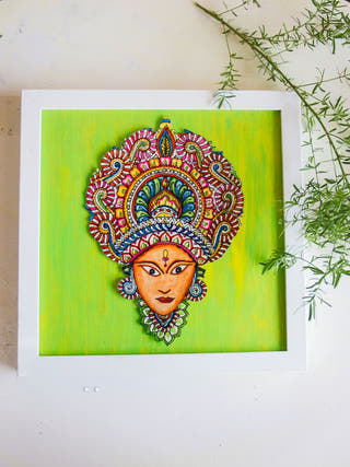 Durga Leather Puppet Cutout Wall Art