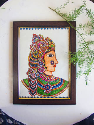Mighty Queen Hand-painted On Leather Painting Wall Art